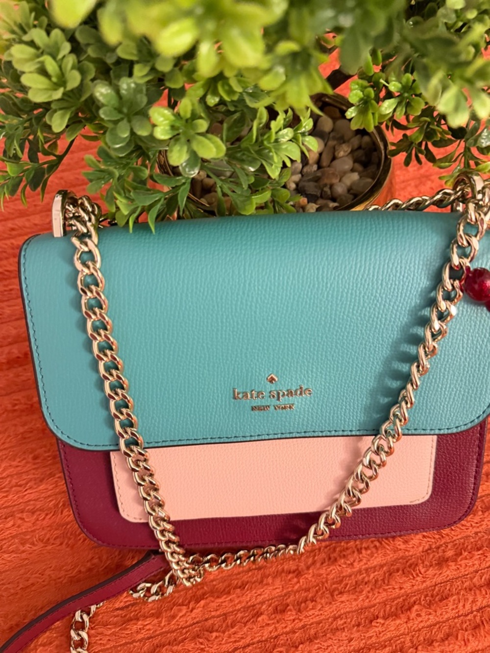 kate spade Colorblock Crossbody in Teal, Pink & Burgundy - Picture 13 of 16